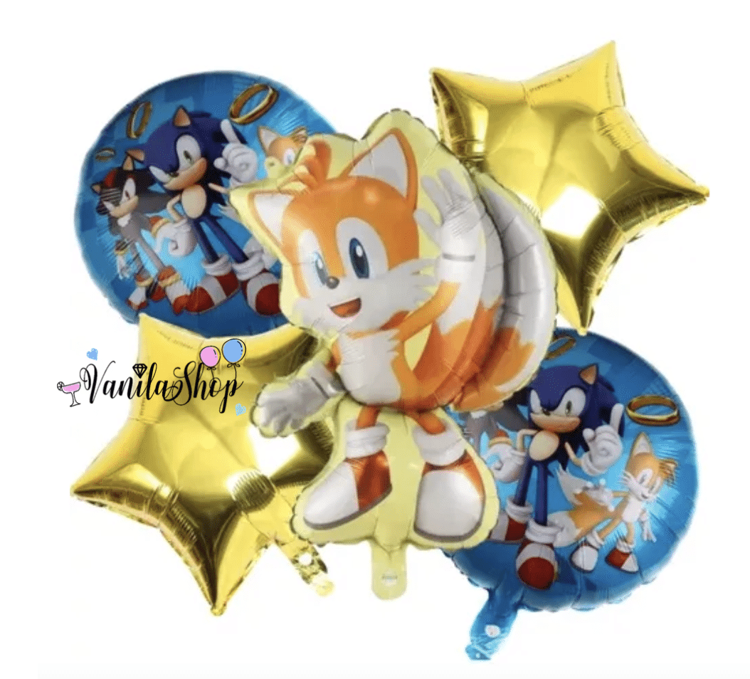 Балони фолио комплект Соник (Sonic) - 5 броя вариант 2