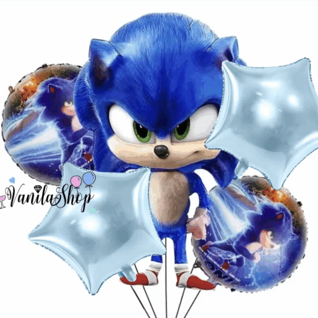 Балони фолио комплект Соник (Sonic) - 5 броя вариант 4