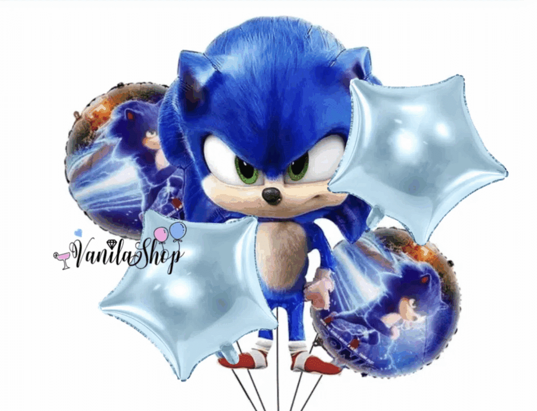 Балони фолио комплект Соник (Sonic) - 5 броя вариант 4
