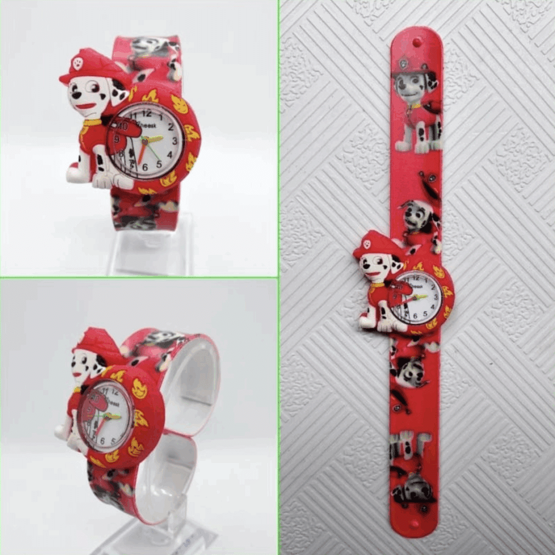 Детски часовник „Пес Патрул – Маршал“ – slap лента (щракало