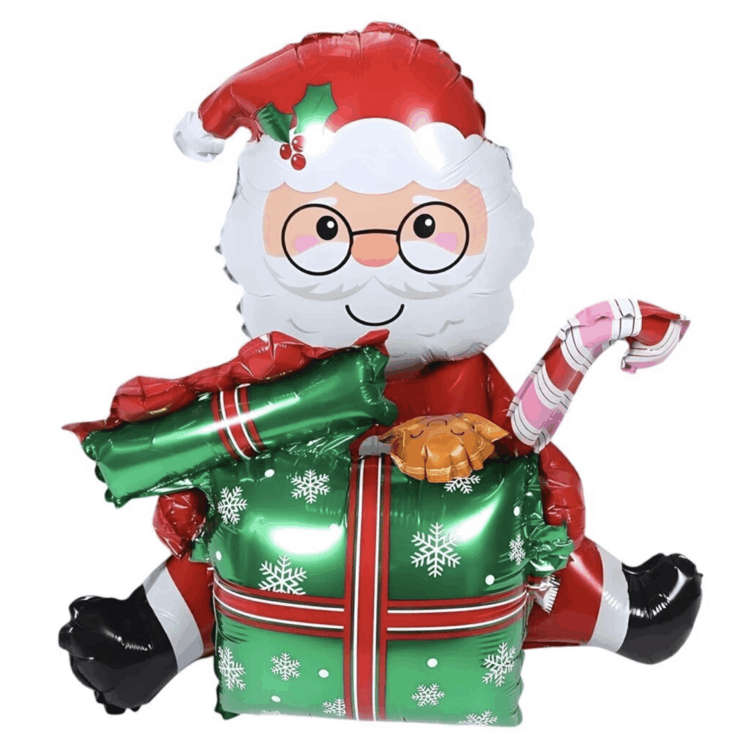 Надуваема коледна фигура „Дядо Коледа с подаръци“ – 102 × 63 см