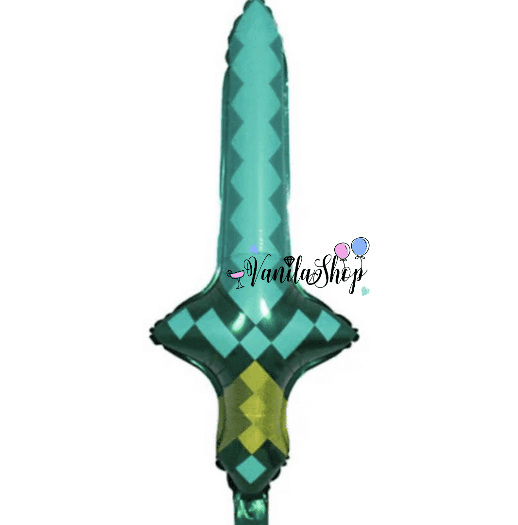 Майнкрафт (Minecraft )Фолиев балон „Пикселен меч“ – 64 см