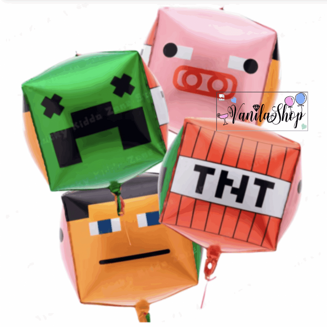 МайнкрафтТНТ (Minecraft ТNT) 4D фолиев балон – куб 56 см