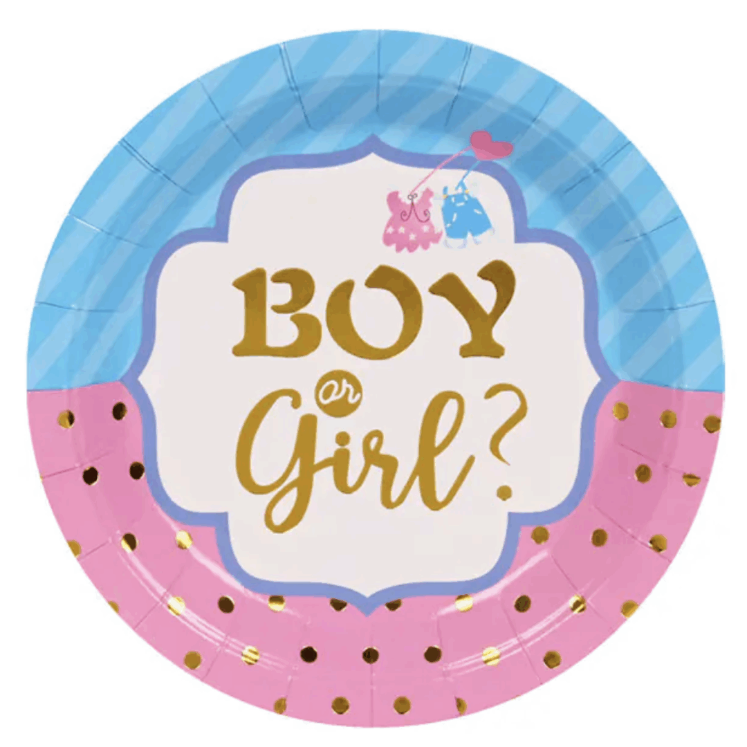 Парти чинии „Boy or Girl?“ – 23 см (Gender Reveal)