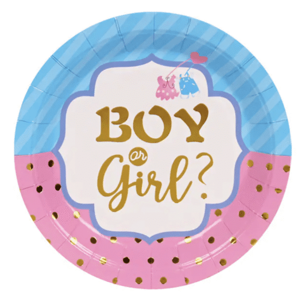 Парти чинии „Boy or Girl?“ – 23 см (Gender Reveal)