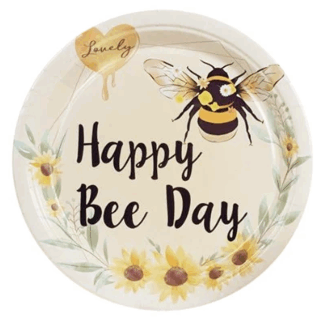 Парти чиния „Happy Bee Day“ Пчеличка – 18 см