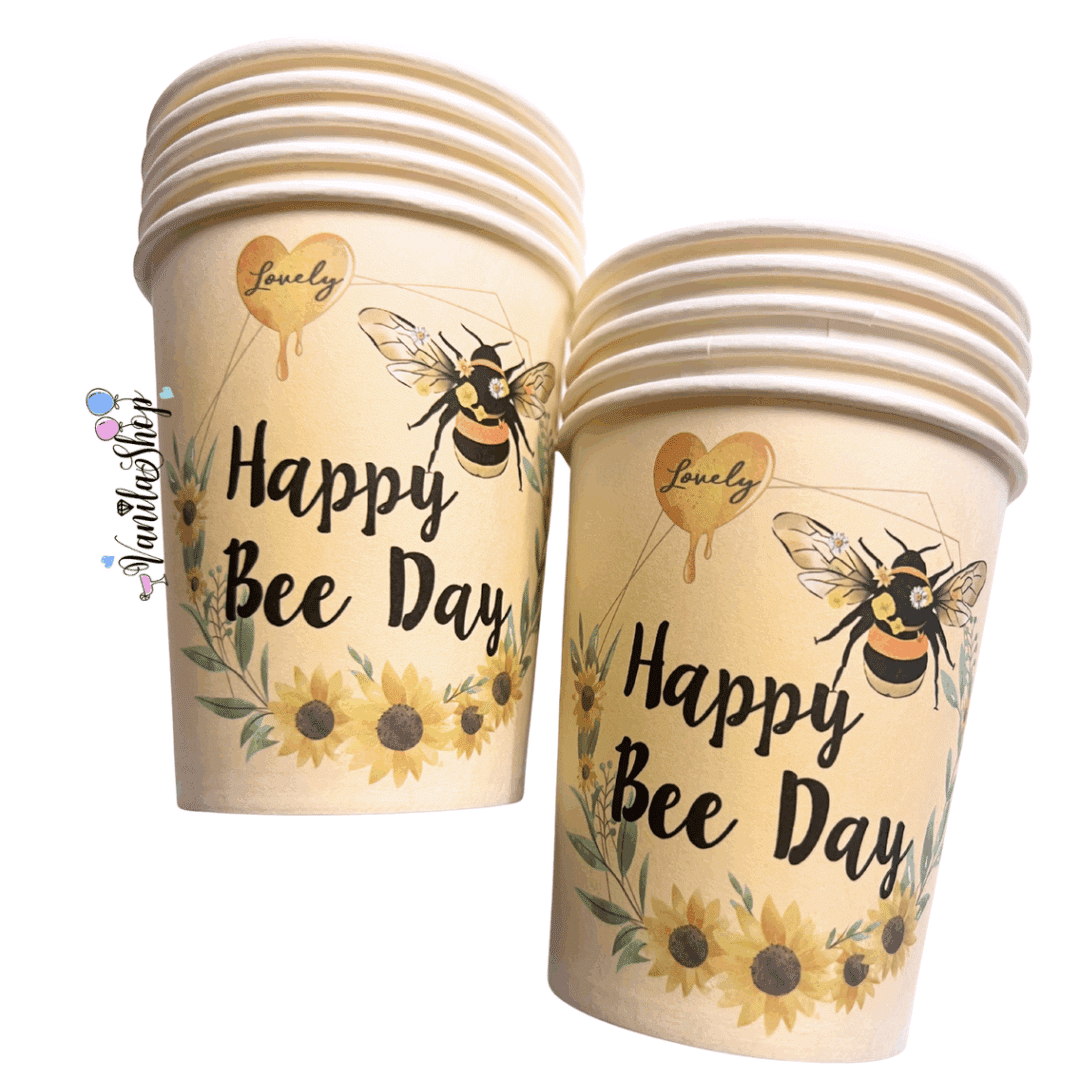 Парти чаши „Happy Bee Day“ Пчеличка – 10 броя