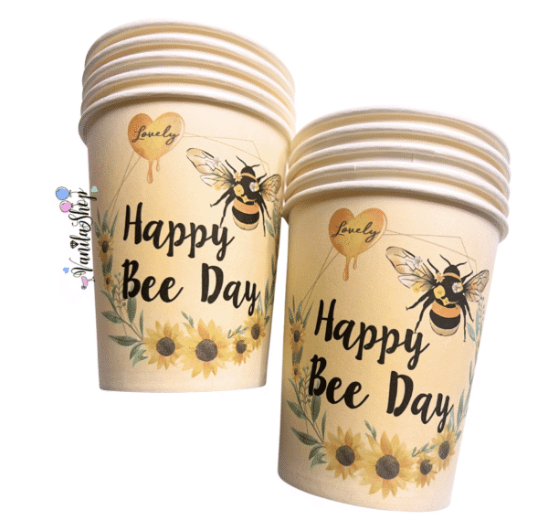 Парти чаши „Happy Bee Day“ Пчеличка – 10 броя