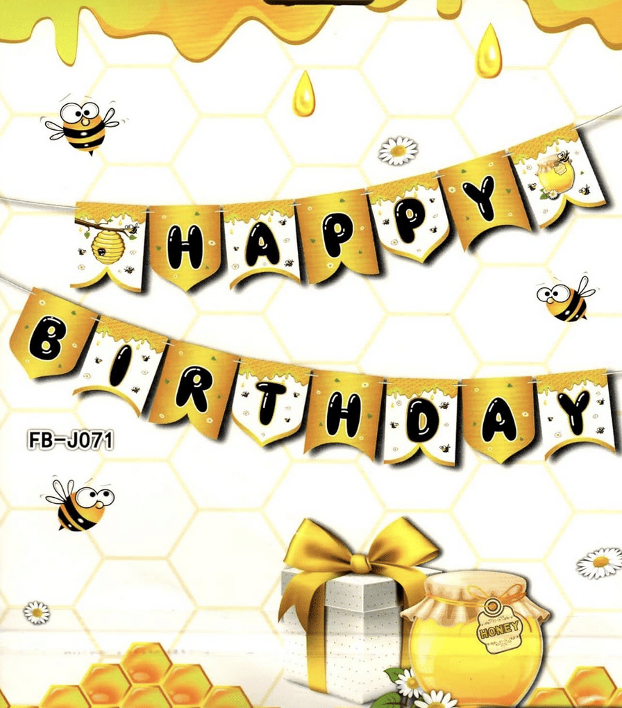 Парти банер „Happy Birthday“ – Пчелички 🍯🐝