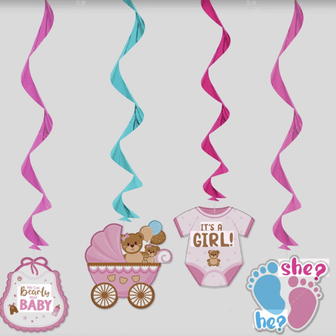 Висяща декорация „It’s a Girl / Baby Girl“ – 6 броя