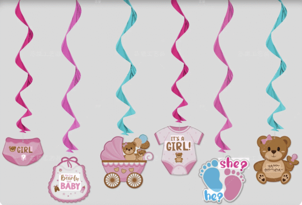 Висяща декорация „It’s a Girl / Baby Girl“ – 6 броя