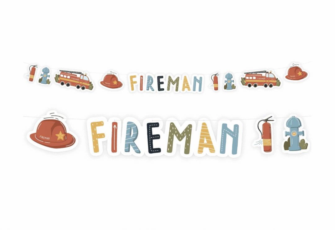 Парти банер / гирлянд Пожарникар „Fireman“ – 300 см