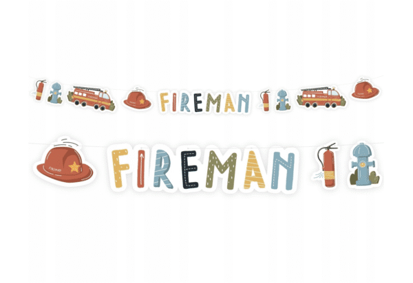 Парти банер / гирлянд Пожарникар „Fireman“ – 300 см