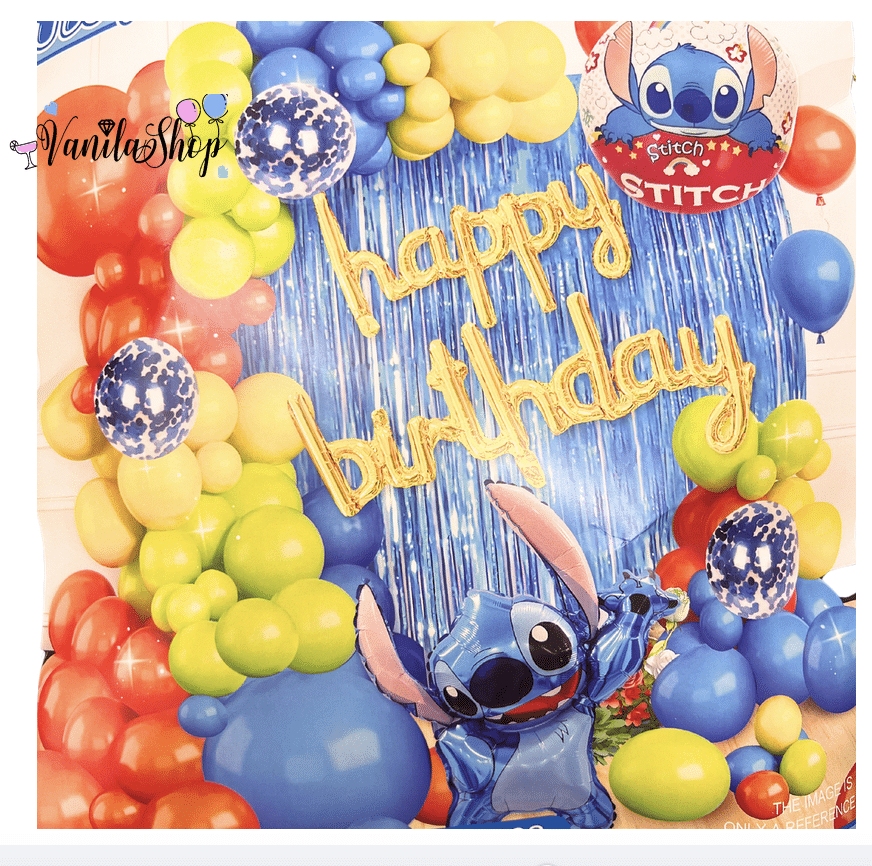Комплект балони с арка Лило и Стич  (Lilo and Stitch)- 50 броя + помпа