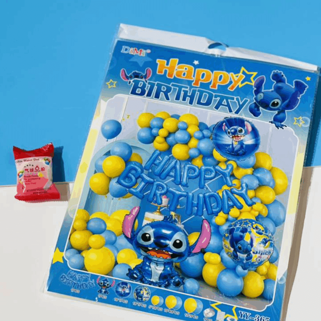 Комплект за балонена арка Stitch – Happy Birthday