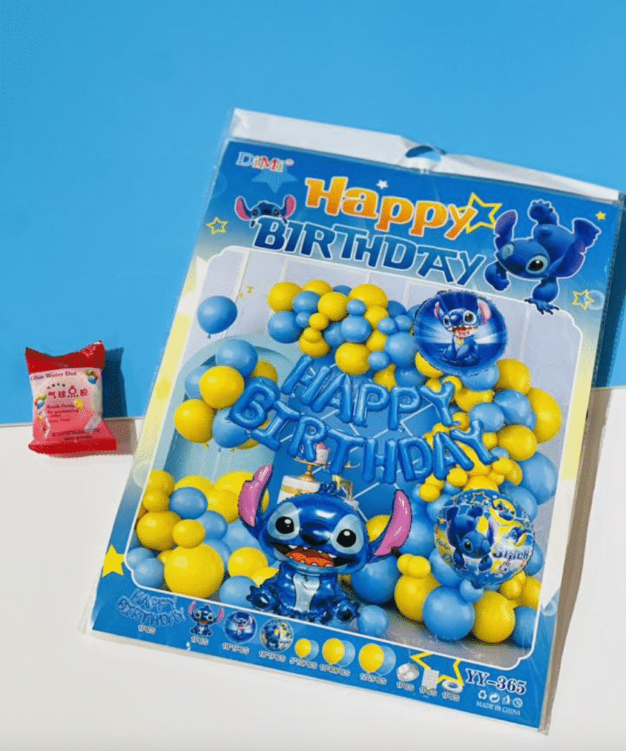 Комплект за балонена арка Stitch – Happy Birthday