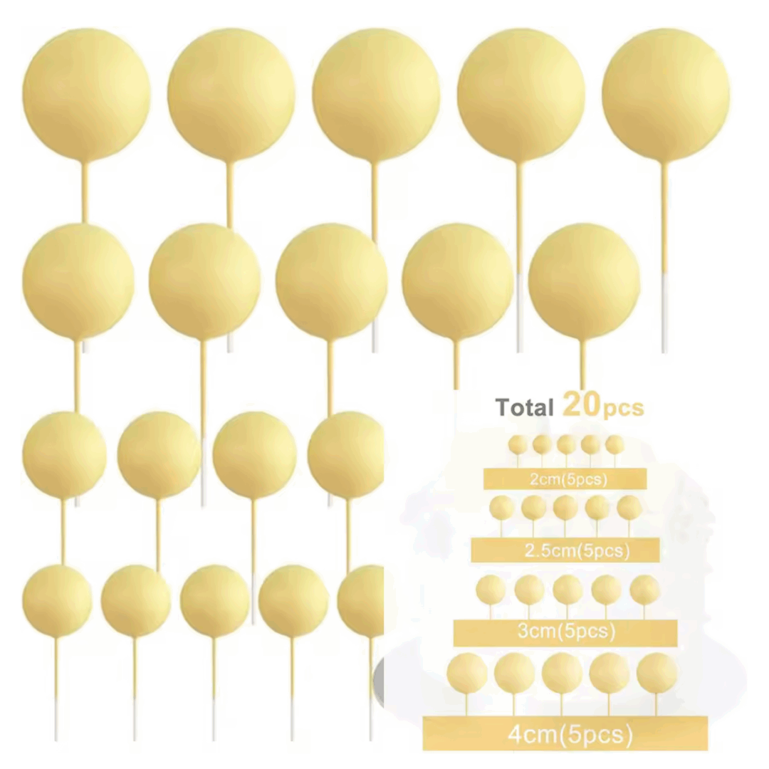 Топчета за декорация на торти - 20 броя крем