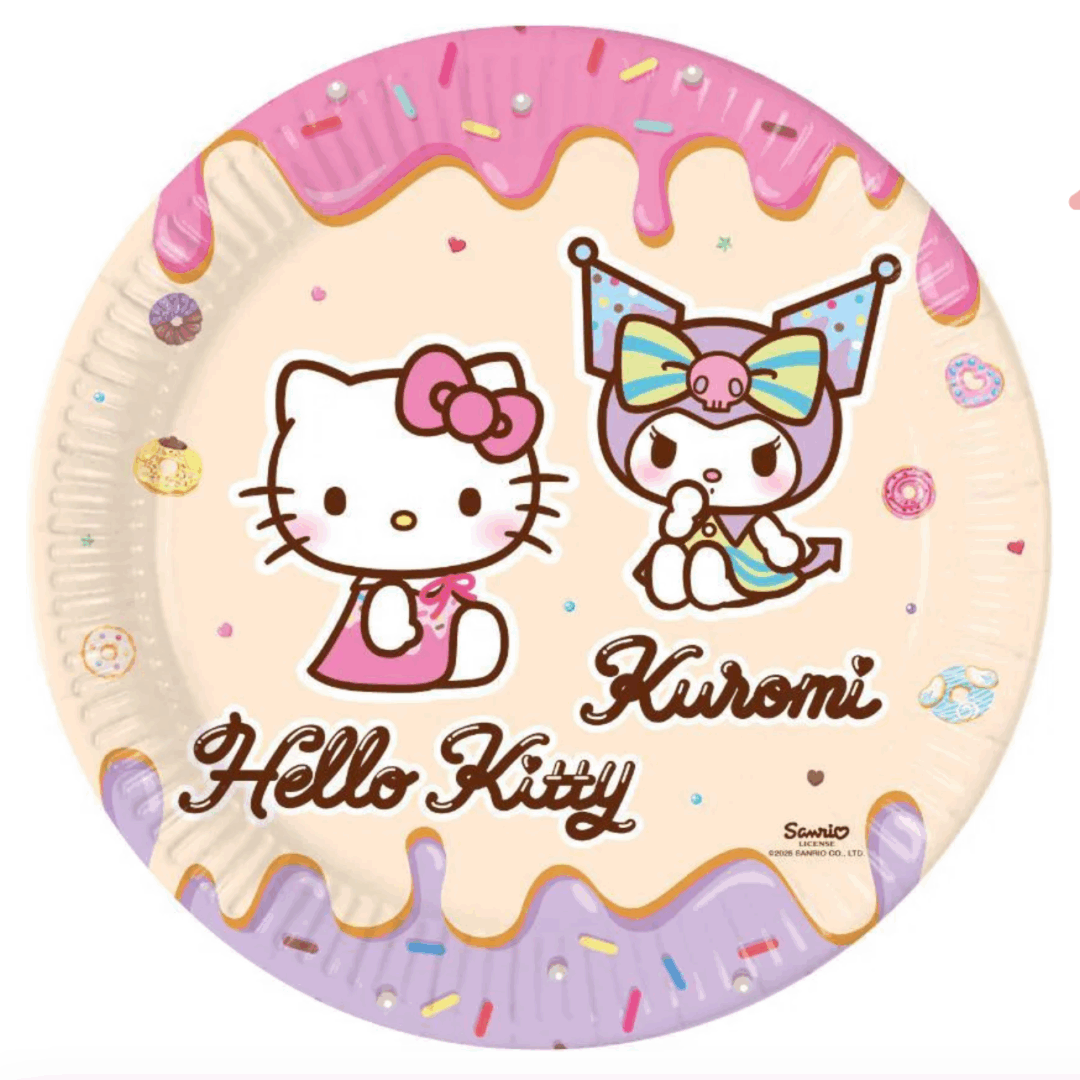 Парти чинии Кити и Куроми 8 броя -23 см