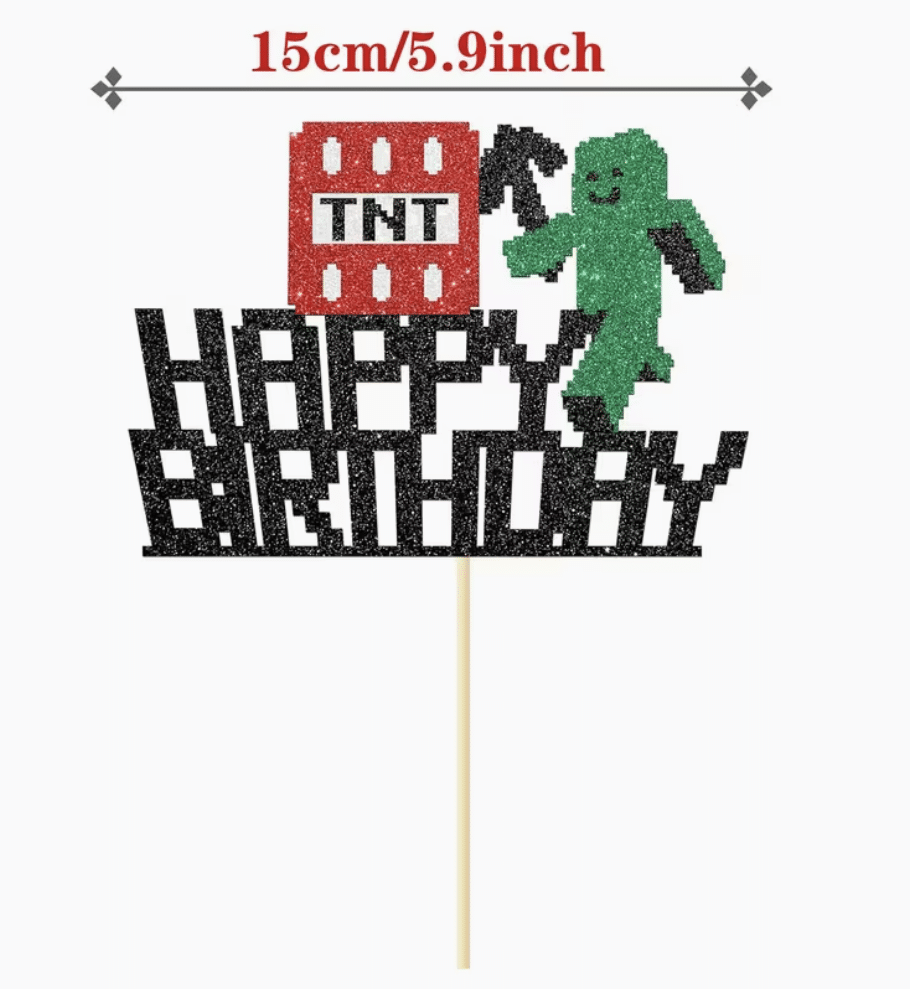 Топер за торта Minecraft – Happy Birthday