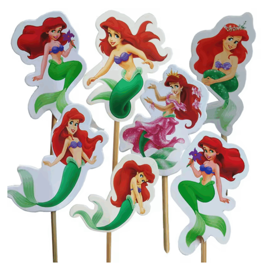 Топери за мъфини „Малката русалка Ариел“ – Сет от 12 броя