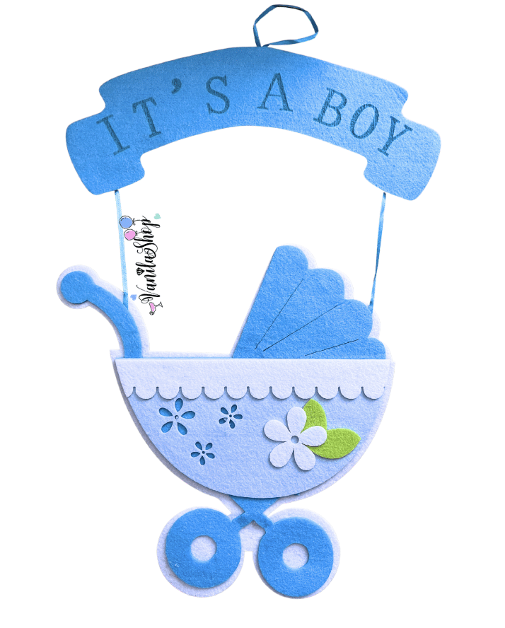Декоративна апликация „It’s a Boy“ с бебешка количка – 48 см вариант 2