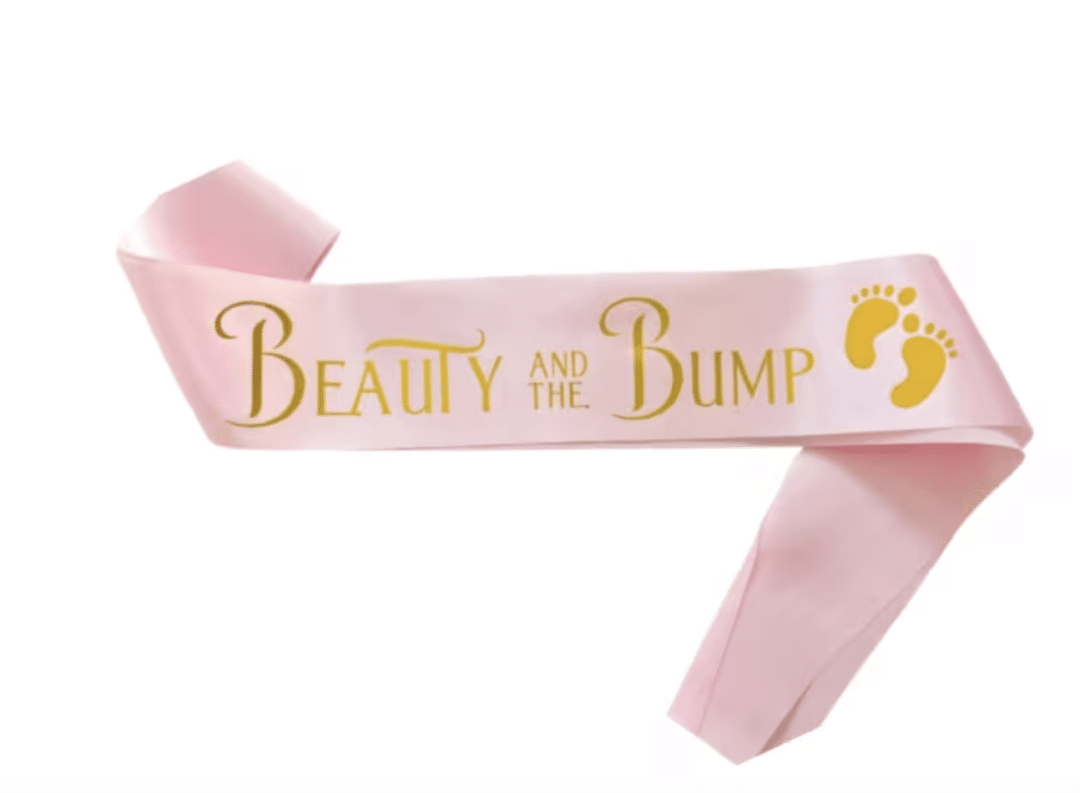 Розова сатенена лента "Beauty and the Bump"