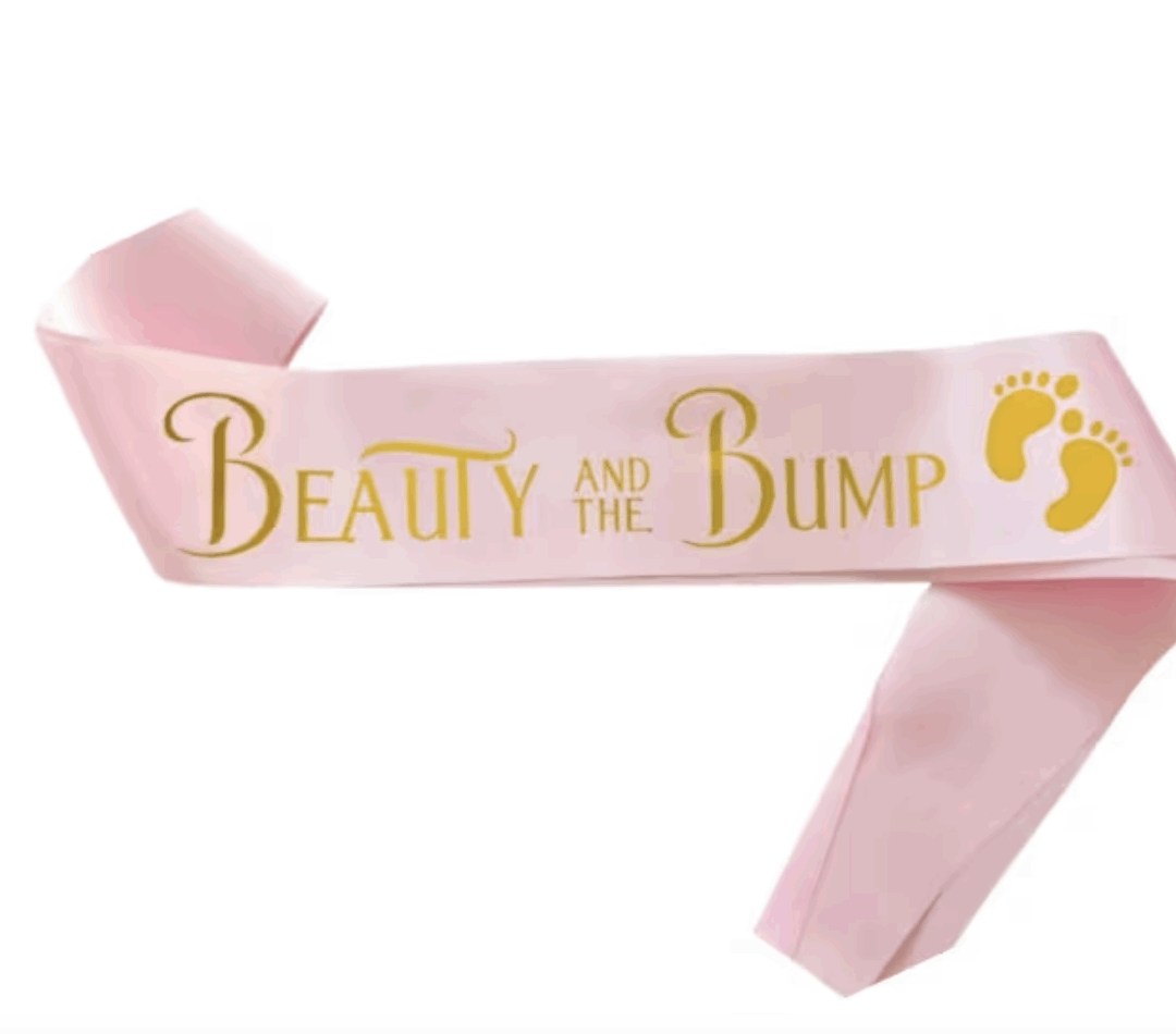 Розова сатенена лента "Beauty and the Bump"