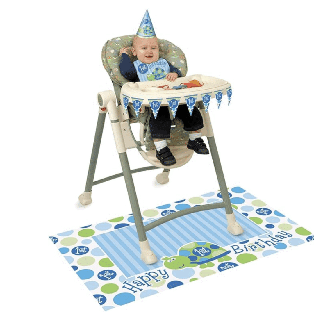 Комплект за първи рожден ден „Happy 1st Birthday“ – Синя костенурка