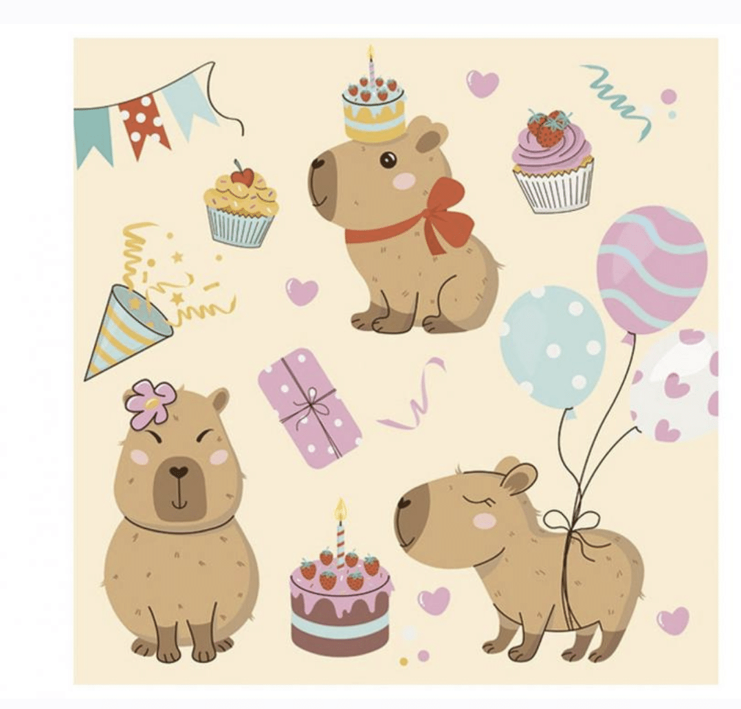 Парти салфетки „Капибара“ – 20 броя