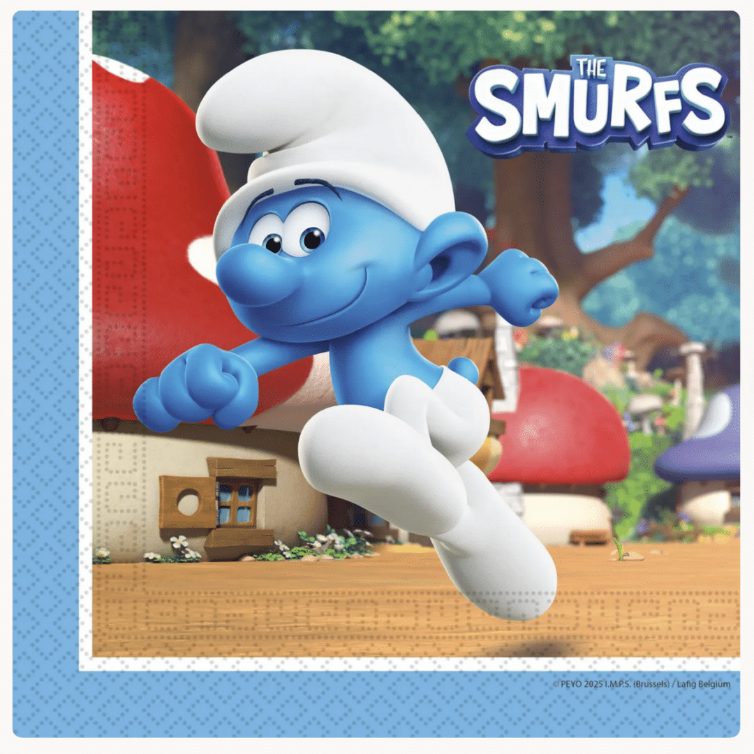 Парти салфетки Смърфовете ( The Smurfs), 33 х 33 см, 20 броя