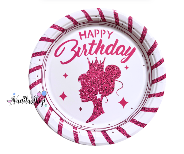 Парти чинии Happy Birthday Принцеса – 18 см, 10 броя