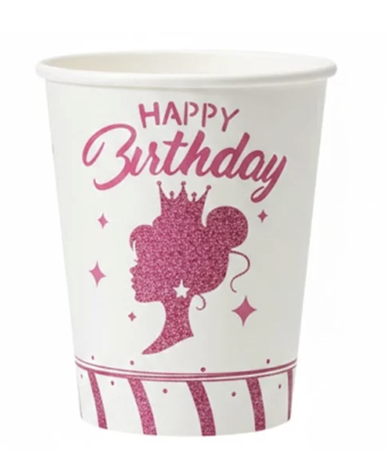 Парти чаши Happy Birthday Принцеса – 10 броя