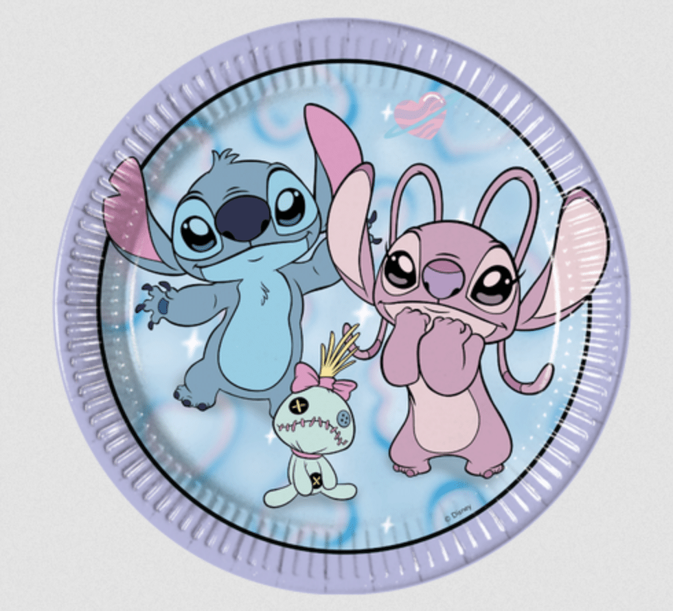 Парти чинии Стич и Ейнджъл ( Stitch ) – 8 бр. - 23 см