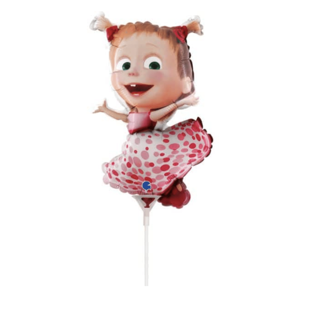 Балон Маша (Masha and the Bear) - 35 см + дръжка
