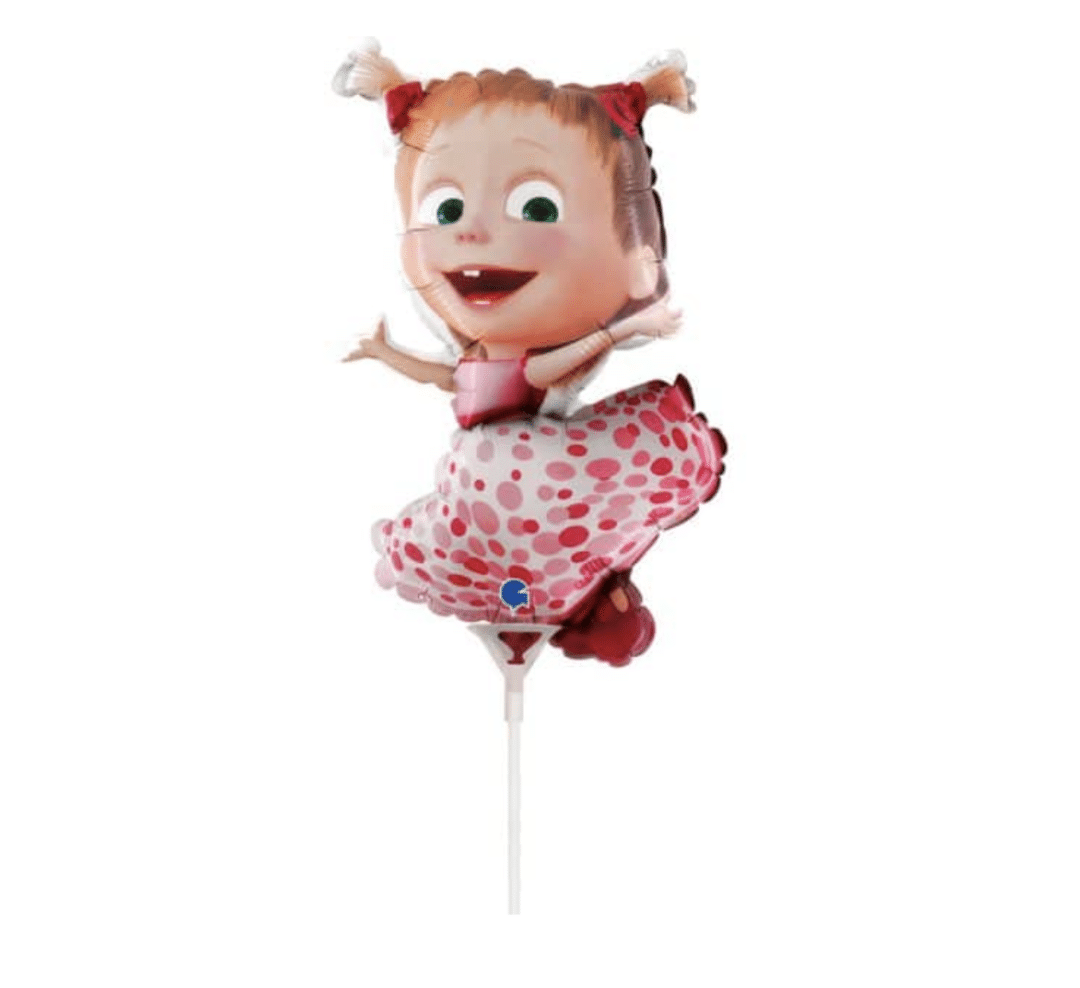 Балон Маша (Masha and the Bear) - 35 см + дръжка