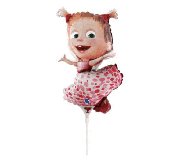 Балон Маша (Masha and the Bear) - 35 см + дръжка