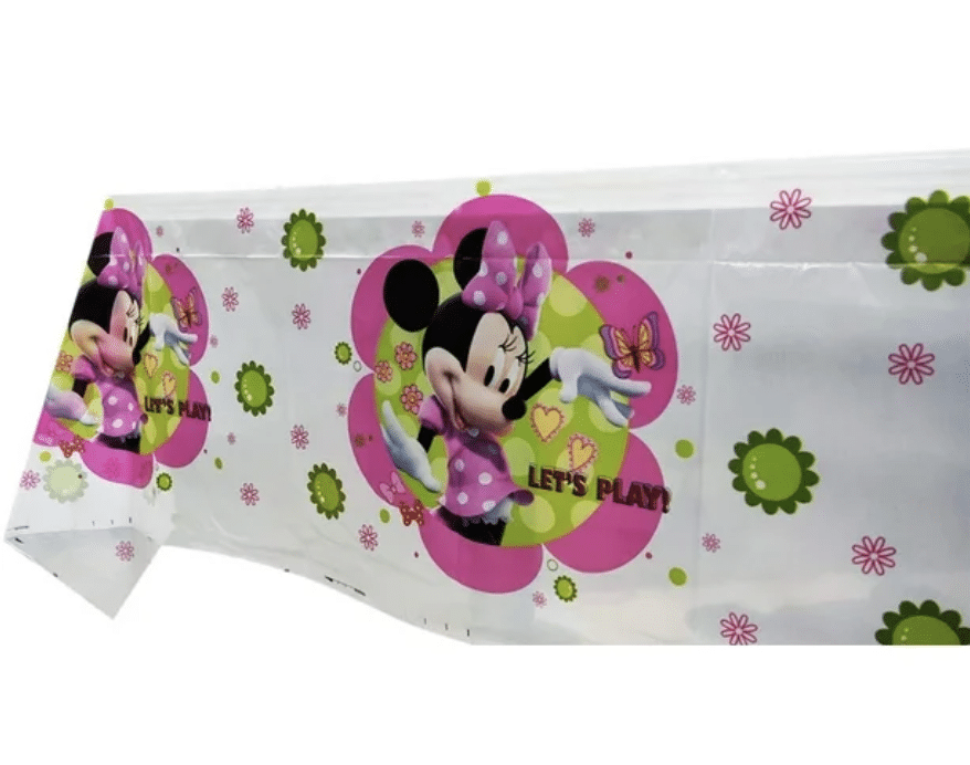 Покривка за маса Мини Маус ( Minnie Mouse) - 110/180 см - Let's Party в бяло