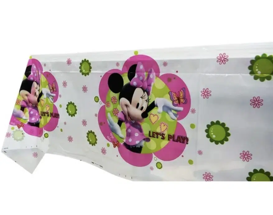 Покривка за маса Мини Маус ( Minnie Mouse) - 110/180 см - Let's Party в бяло