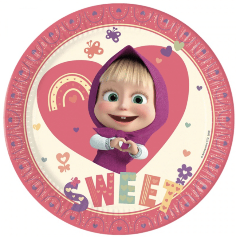 Парти чинии Маша и Мечока (Masha and the Bear) – 23 см - 8 броя