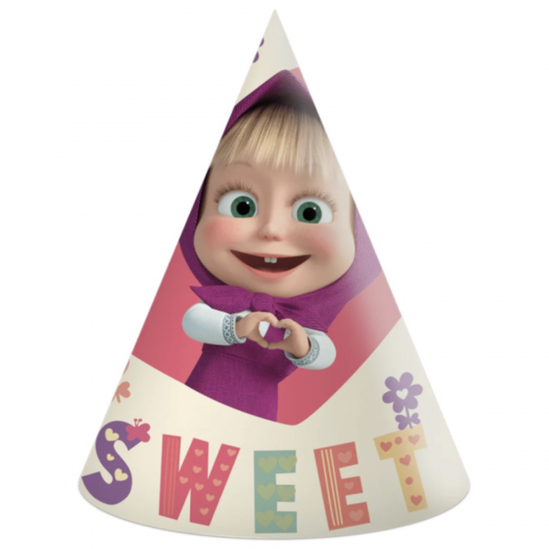 Парти шапки Маша и Мечока 6 бр Sweet