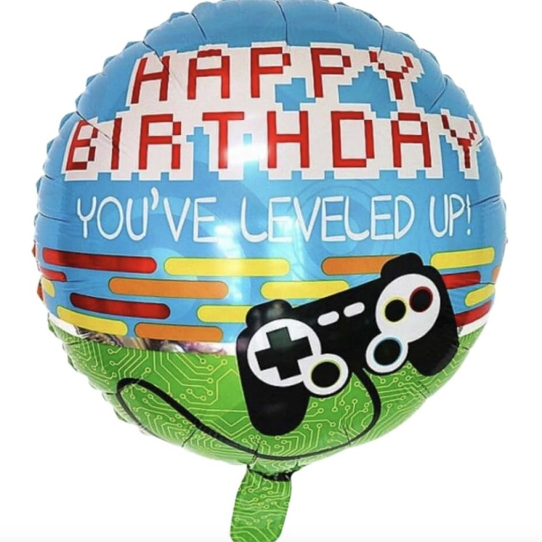 Геймърски Балон фолио - Happy Birthday - 45 см