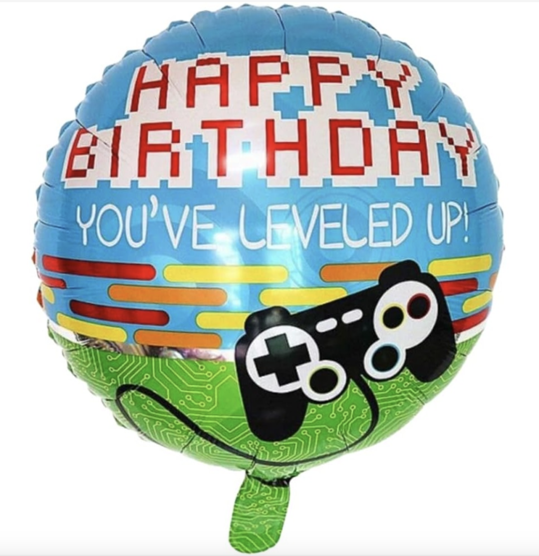 Геймърски Балон фолио - Happy Birthday  - 45 см