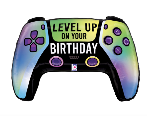Фолиев балон Геймърски контролер Level Up Birthday – 70 см | Betallic