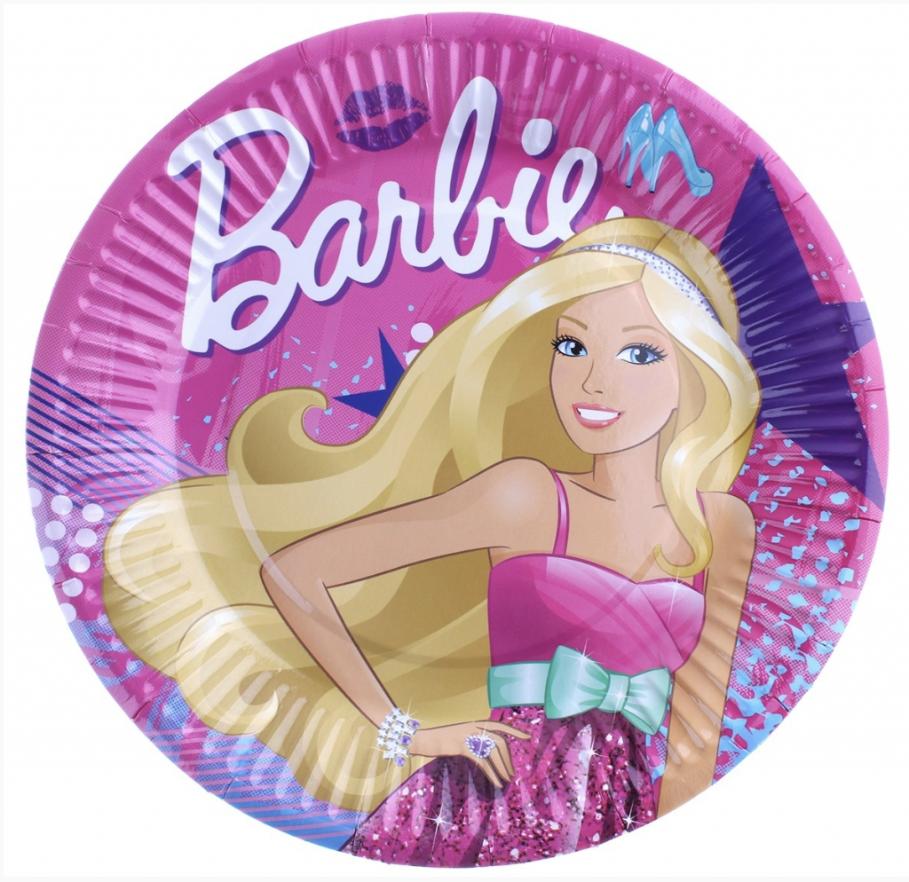 Парти чинии Барби (Barbie) - 10 броя - 18 см вариант 4