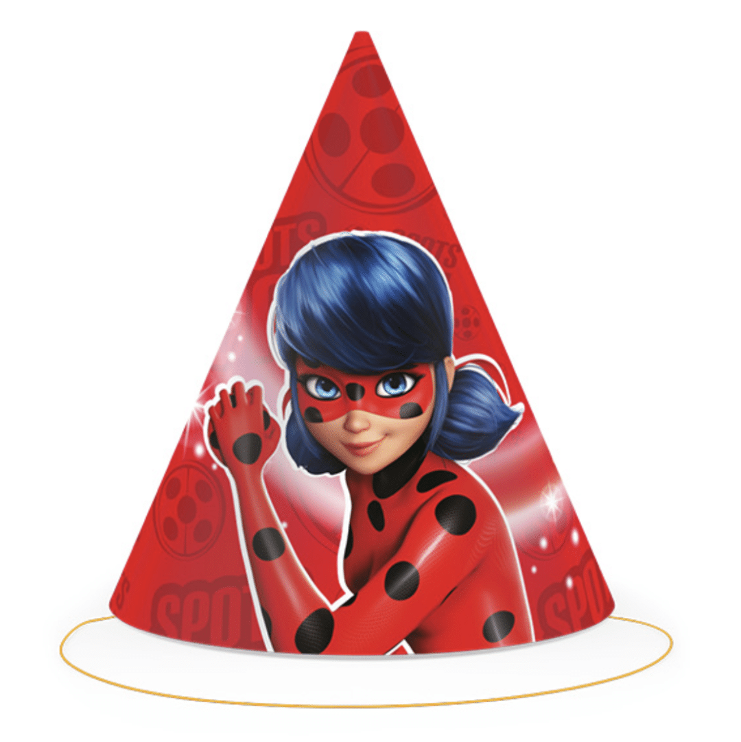 Парти шапки - Калинката и Черния котарак ( Ladybug and Cat Noir) 6 броя