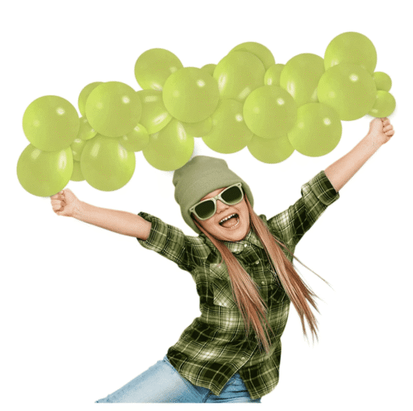 Балони металик зелени Мента (Light Green) -13 см -20 броя