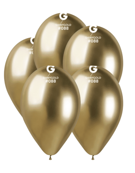 Балони хром Shiny Gold - 33 см - 5 броя комплект