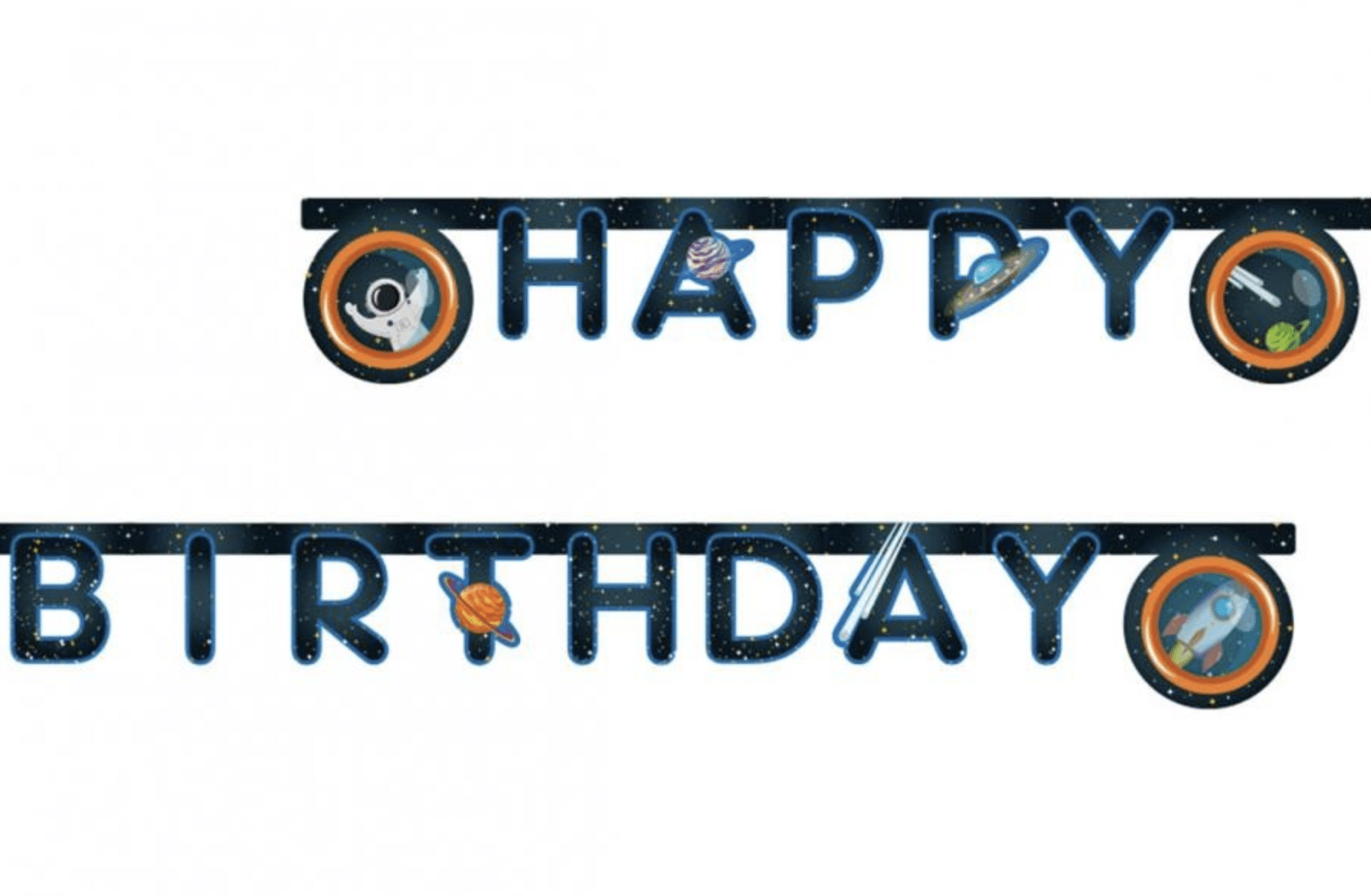 Космос Банер Happy Birthday – 2 метра