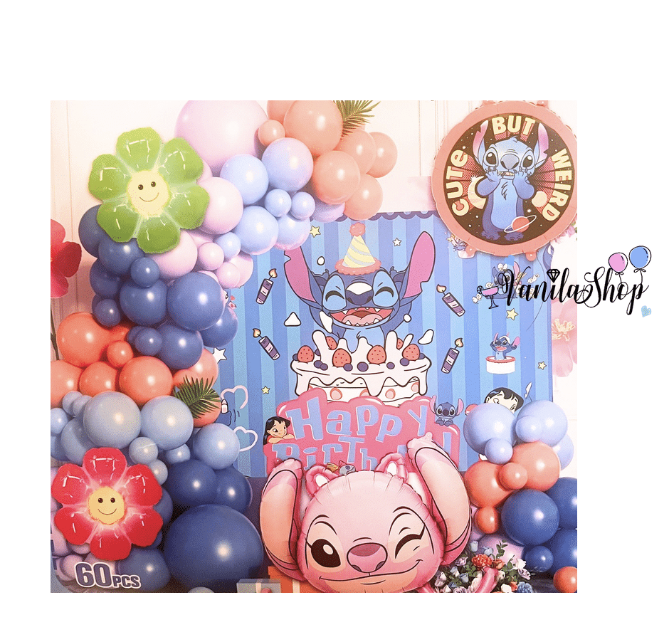 Комплект балони за арка Лило и Стич (Lilo and Stitch)- 60 броя + помпа 5 Комплект балони за арка Лило и Стич (Lilo and Stitch)- 60 броя + помпа