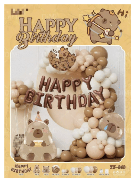 Комплект за балонна арка „Капибара" Capybara – Happy Birthday -2
